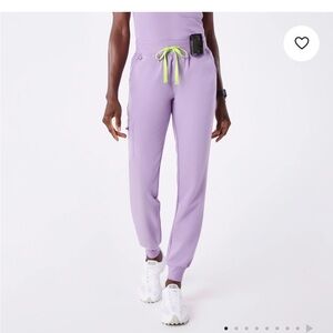 Figs Lilac Jogger Pants with Neon Accents